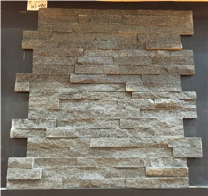 Ws-045e Black Quartzite Natural Surface Cutlured Stone, Wall Panel, Wall Cladding