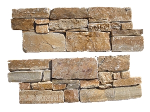 Yellow Cement Ledge Stone Wall Cladding Panel, Cultured Slate Stone Wall Panel