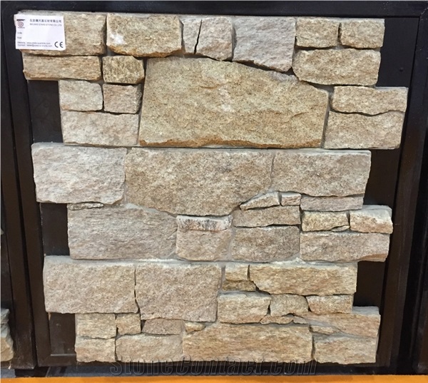 Yellow Granite Cement Cultured Stone,Stacked Stone Wall Stone Bss-06