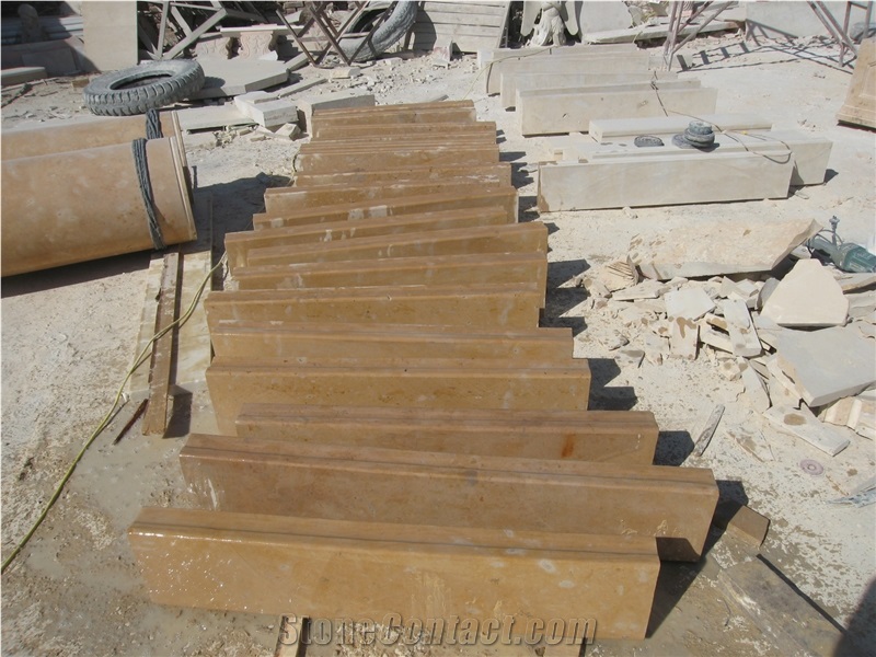 Yellow Limestone Balustrade Railing for Stair, Yellow Limestone Railings