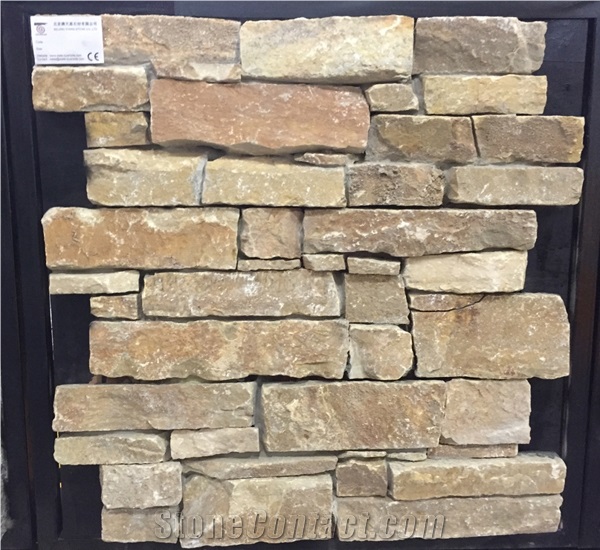 Yellow Slate Cement Wall Stone Cultured Stone Bss-017