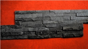 Himachal Black Slate Feature Wall Panel, Black India Slate Cultured Stone