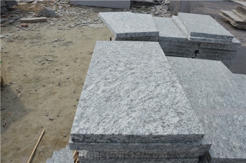 Beautiful White Wave Granite Slabs&Tiles Flamed Natural Quality