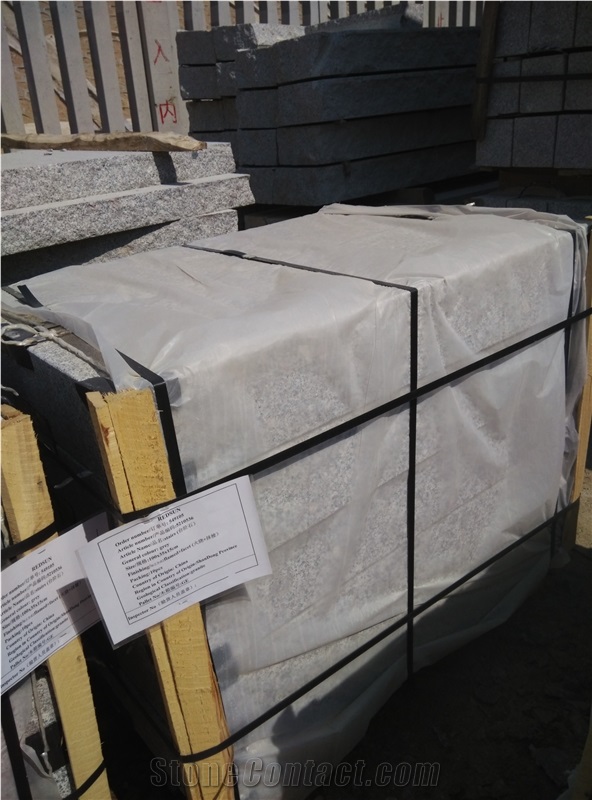China Grey Granite Stairs, Flamed and Facet