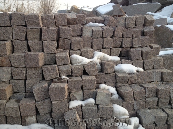 G354 Granite Cube Stone & Pavers, G354 Red Natural Cubes
