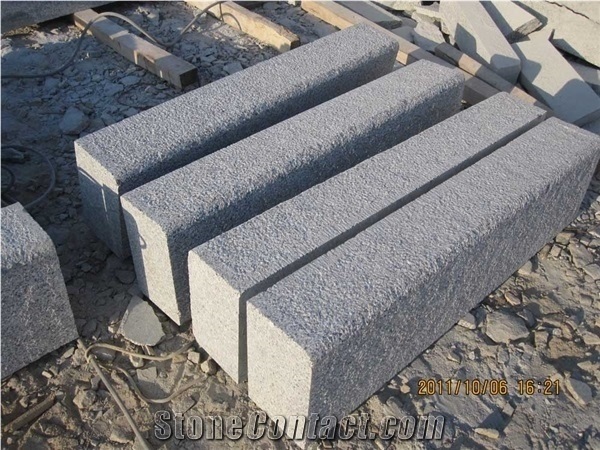 New G603 Granite Curbs Type P Bush Hammered,Good Quality