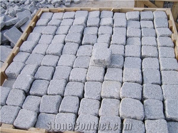 New G603 Granite Tumbled Cube Stone, Grey Granite Cube Stone