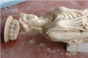 Caryatid Statue, White Thassos Marble Greece Sculpture & Statue