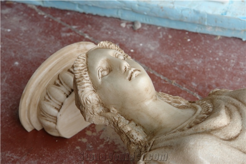 Caryatid Statue, White Thassos Marble Greece Sculpture & Statue
