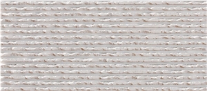 Branco Snow Limestone Grooved - Bush Hammered Wall Tiles