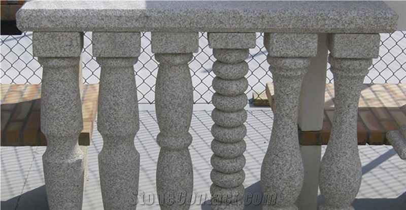 Amarelo Alpendurada Granite Balustrades, White Portugal Granite Railing
