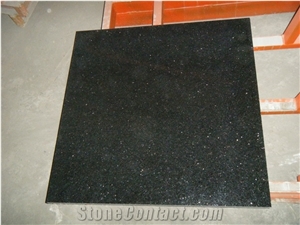 Black Galaxy Granite Tiles&Slabs,Indian Black Granite Walling and Flooring