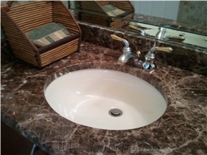 Emperador Dark Marble Bathroom Countertops,Turkey Brown Marble Vanity Top