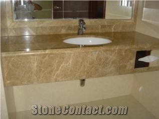 Emperador Light Marble Bathroom Countertops,Spanish Brown Marble Vanity Top