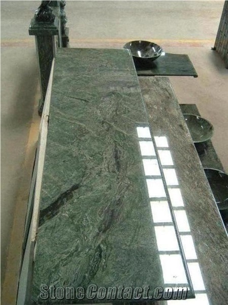 Green Jadeite Granite Kitchen Countertops,Chinese Green Granite Kitchen Worktops,Polished Countertops