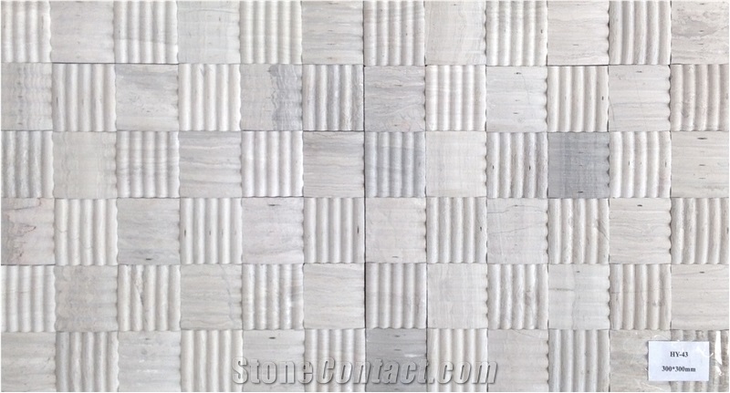 China Grey Wooden Mosaic Manufacture Stone Mosaics Square Grey