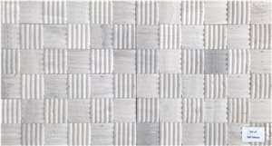 China Grey Wooden Mosaic Manufacture Stone Mosaics Square Grey