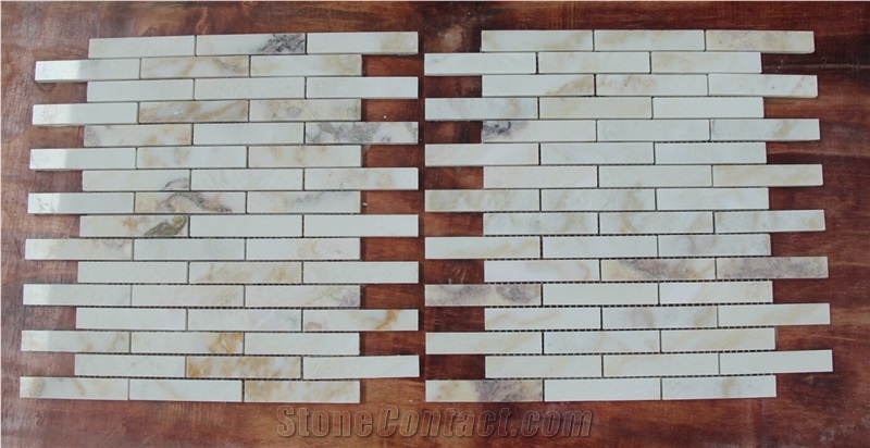 China Oriental White Mosaic Manufacturer Rectangle Nvot-W0056