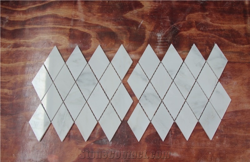 China Oriental White Mosaic Supplier Rhombus White Nvot-W0073