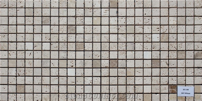 China Travertine Mosaic Manufacture Square Hy-100