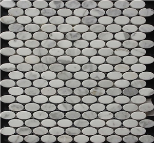 China Volakas Marble Mosaic,White Marble Mosaic Manufacture A064s