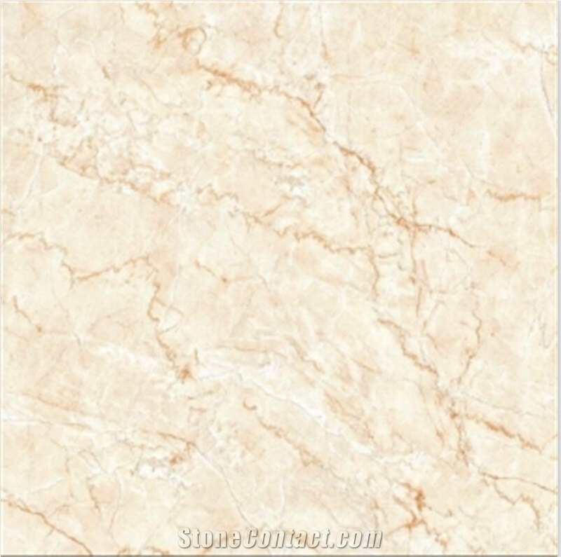 Cream Marfil T61201d 600x600mm Glazed Polished Marble Tile