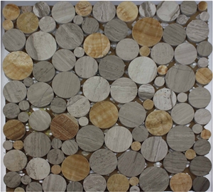 Grey Wooden Mosaic China Manufacture Oval Nvl3013