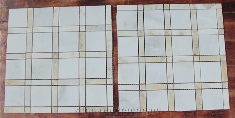 Oriental White Mosaic Manufacturer China Square/Rectangle White Nvot-W0066