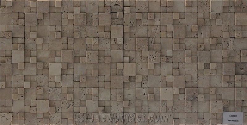 Travertine Mosaic Manufacture China Square A009gd