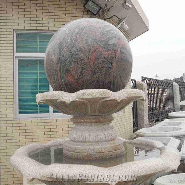 China Multicolor Red Granite Water Fountain Balls