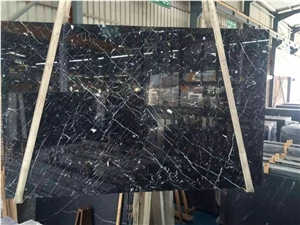 China Black Marble Slabs & Tiles / China Nero Marquina / Black Marquina Marble Polishing Slabs