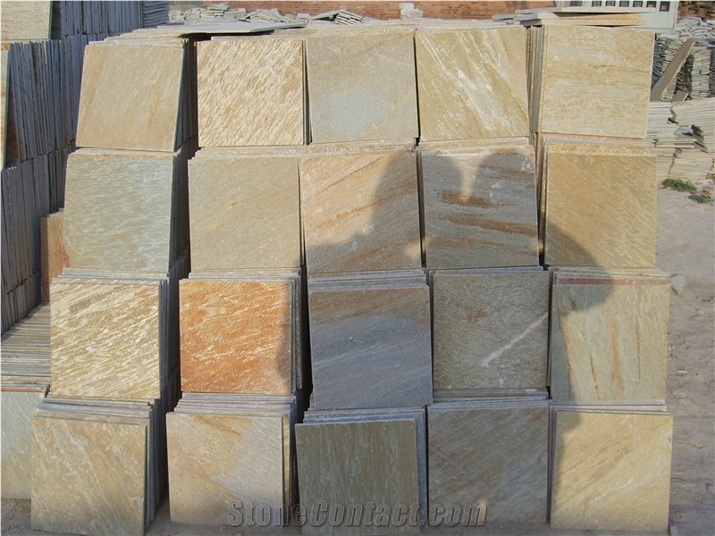 China Yellow Slate Slabs&Tiles,Walling Flooring Paving