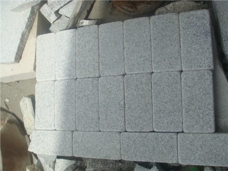 G603 Granite Cobbles, China Grey Granite,Silver Greytumbbles Stone