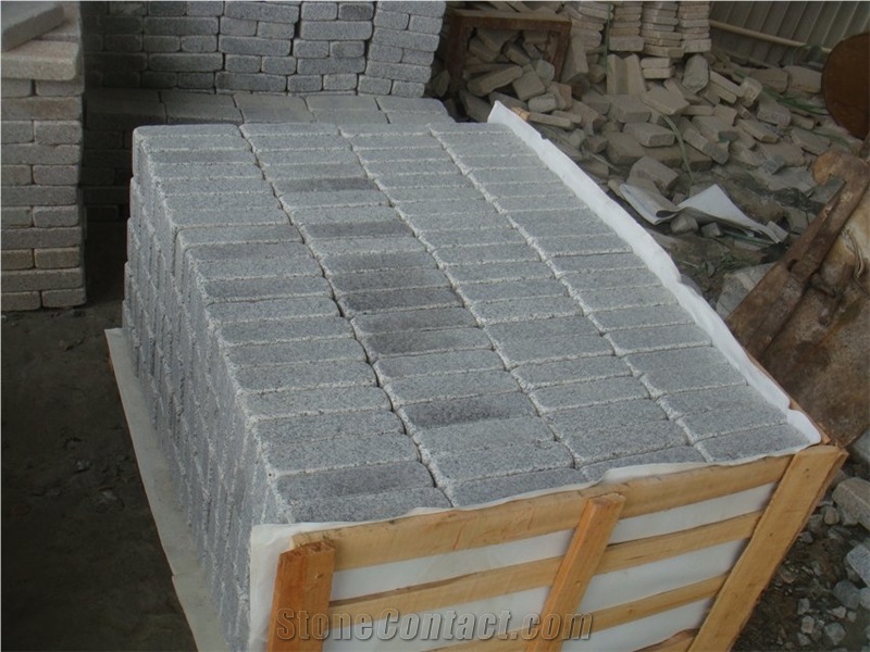 G603 Granite Cobbles, China Grey Granite,Silver Greytumbbles Stone
