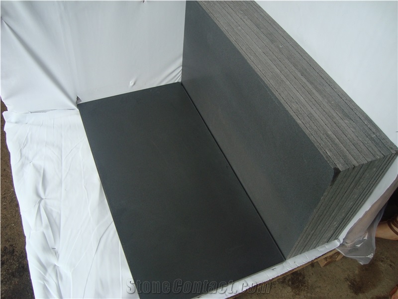 Hainan Black Basalt Tiles & Slabs, Honed Dark Bluestone, China Black Basalt for Walling, Flooring, Interior & Exterior Decoration