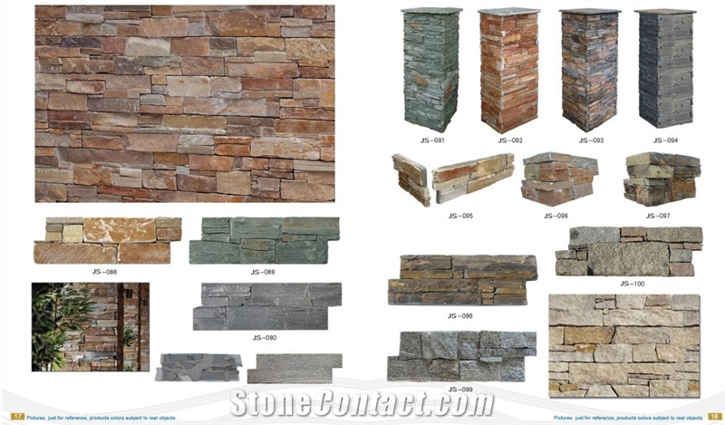 Slate/Ledge Stone/Veneer/Stacked Stone/Walling/Paving/Flooring/Multicolor/Splite/Natural/Rusty
