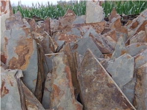Slate Random Flagstone / Rusty Slate Flagstone / Landscaping Stones / Crazy Stone / Irregular Flagstone Landscape