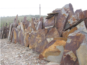 Slate Rondom Flagstone / Rusty Slate Flagstone / Landscaping Stones / Crazy Stone / Irregular Flagstone Landscape
