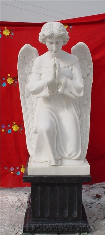 Angel Sculpture,China White Jade Handcarved Craft