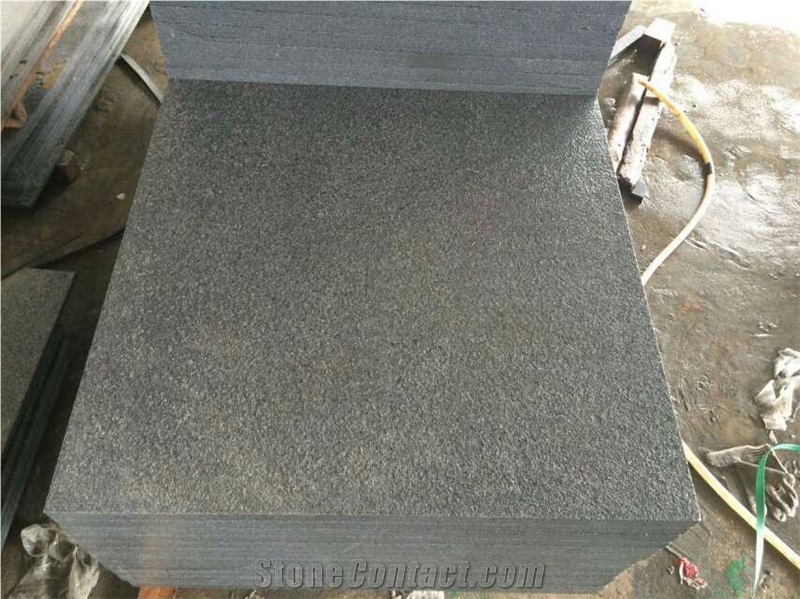 G654 Cut-To-Size,China Black Granite Tiles/Slabs/Blocks,Flamed Surface,Wholesaler