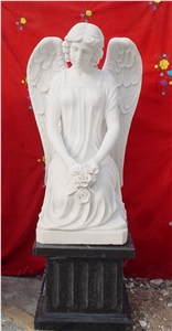 Polished White Sculpture,Handcarved Statues with China White Jade
