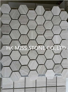 White Wooden Marble Mosaic&Wooden Marble Mosaic&Wall Mosaic&Mosaic Cut-To-Size