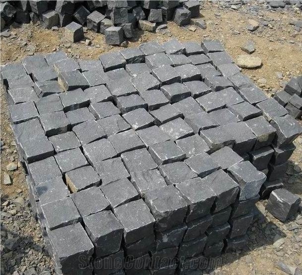 Vietnam Black Basalt Cobble Stone, Cube Stone