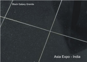Indian Black Galaxy Polished Granite Tiles & Slabs, Granite Flooring