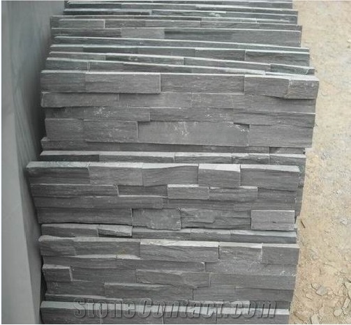 China Black Slate Cultured Stone Ic13,Black Slate Veneer Stone