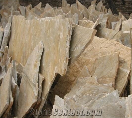 Crazy Paving Stone,China Yellow Quartzite Irregular Flagstone