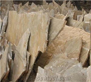 Crazy Paving Stone,China Yellow Quartzite Irregular Flagstone