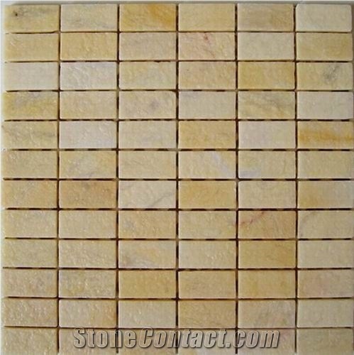 Ivory Yellow Mosaic Tiles,Yellow Sandstone Mosaic