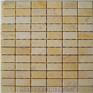 Ivory Yellow Mosaic Tiles,Yellow Sandstone Mosaic