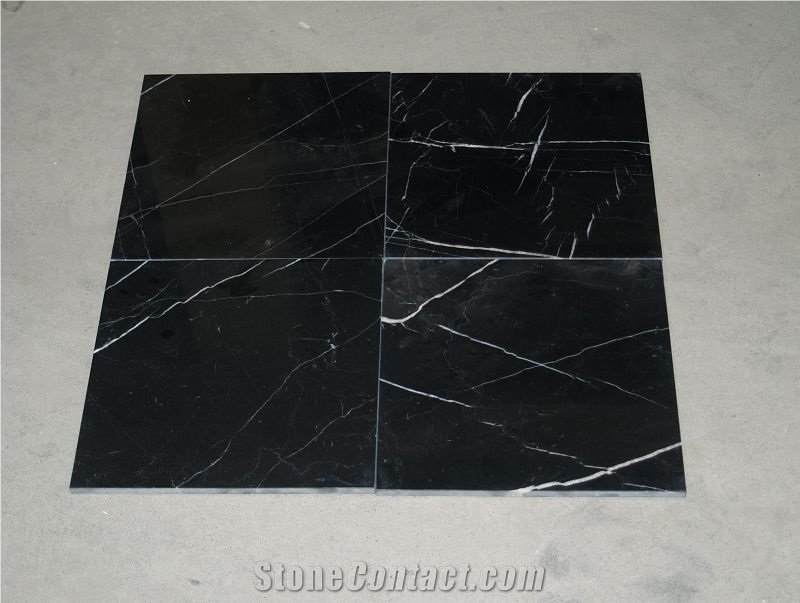 Hot Sell Black Marquina,Nero Marquina Marble, Black Marble Tiles Slab Polished Wall Covering Cut to Size Panel for Floor Covering